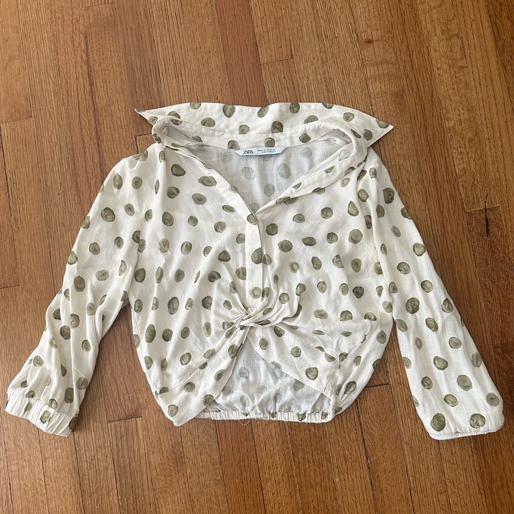 Zara polka dot top